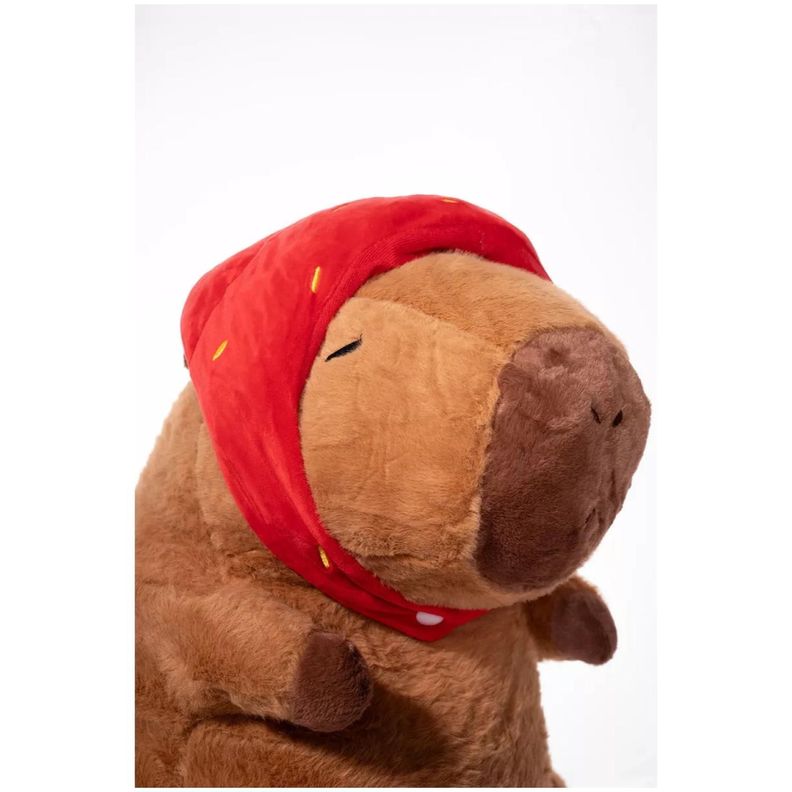 Juguete Peluche Capibara Con Gorro Frutilla 30cm Infantil-3