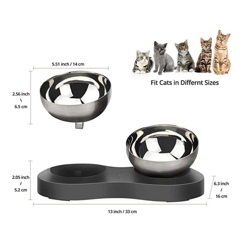 Pack 2 Platos Comederos Bowl Alimento De Perros Gatos Mascotas-1