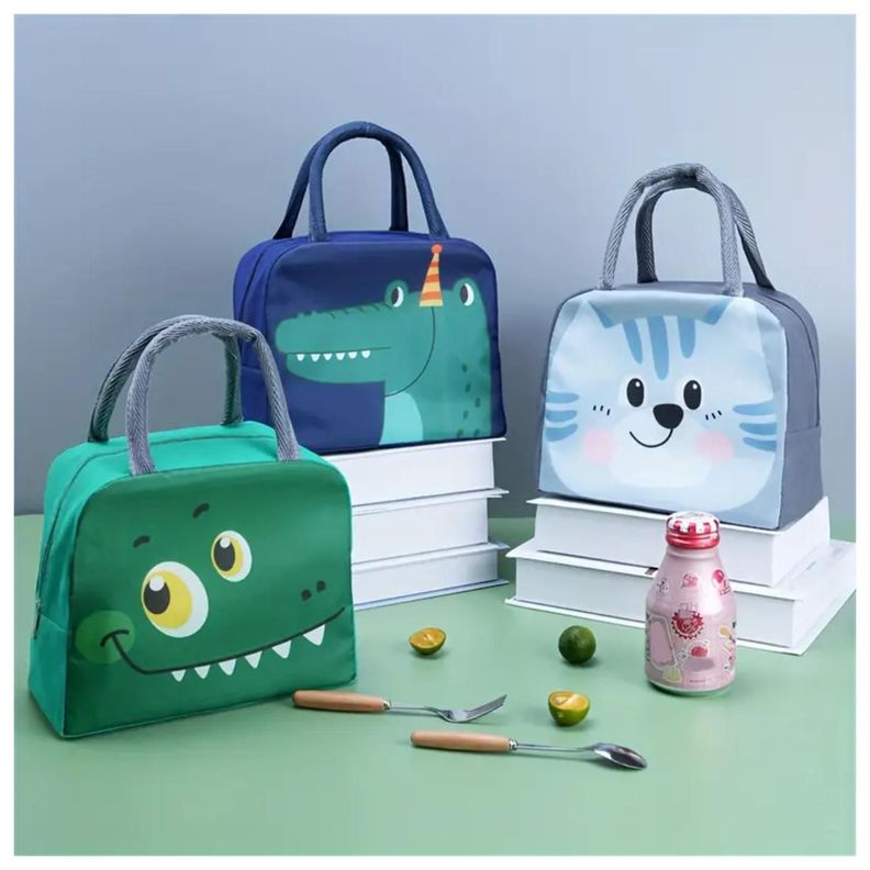 Lonchera Bolsa Termica 23x10x29cm Dinosaurio Azul Kawaii-2