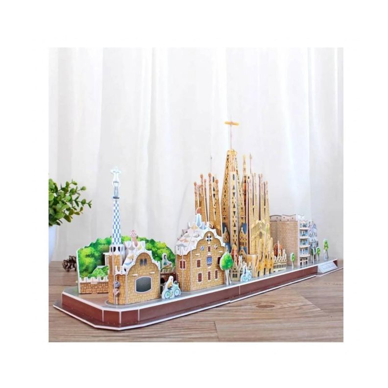 Juguete Puzzle 3D City Line Barcelona 186 Piezas 54x26x17cm-1