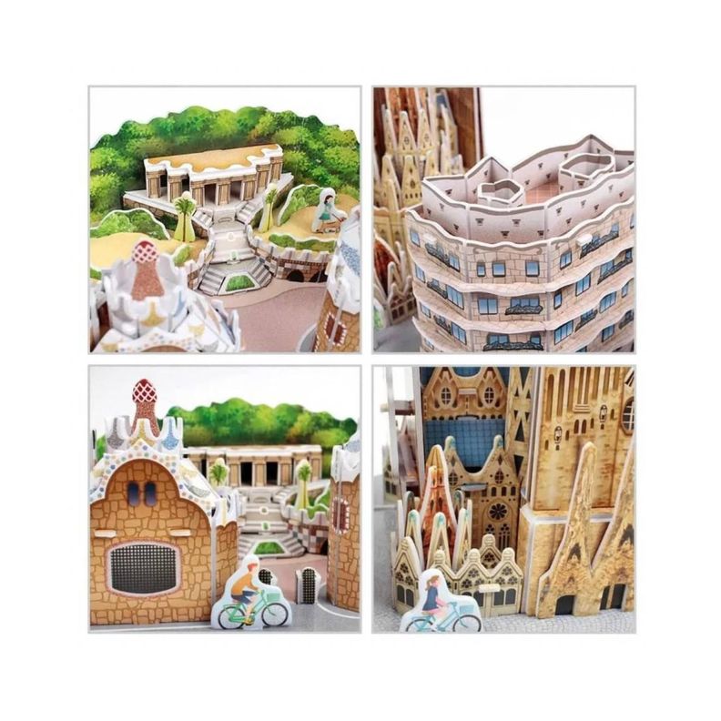Juguete Puzzle 3D City Line Barcelona 186 Piezas 54x26x17cm-4