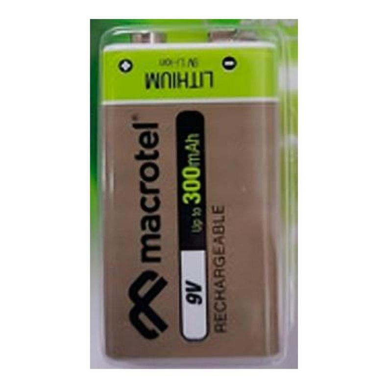 Pila Bateria 9V Litio 300mAh Recargable Macrotel-0