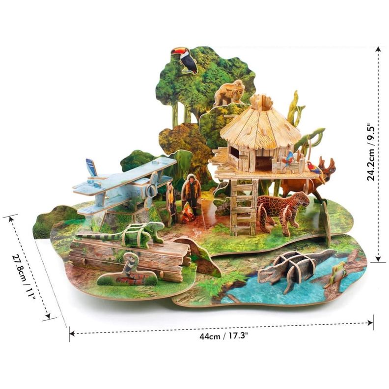 Juguete Puzzle Armable 3D Selva Amazon Bosque 63 Piezas-1