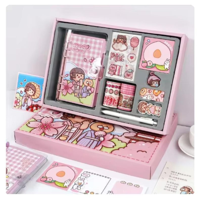 Set De Notas Con Accesorios Completos De Mochi PU Infantil-5