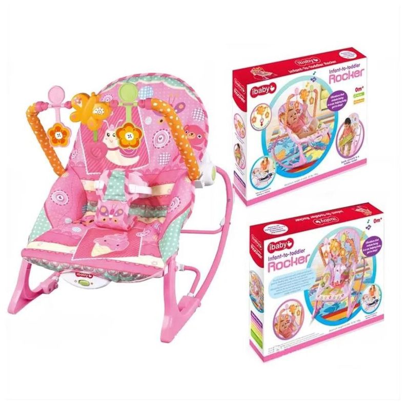 Juguete Silla Mecedora Vibradora Musical Rosado Infantil-1