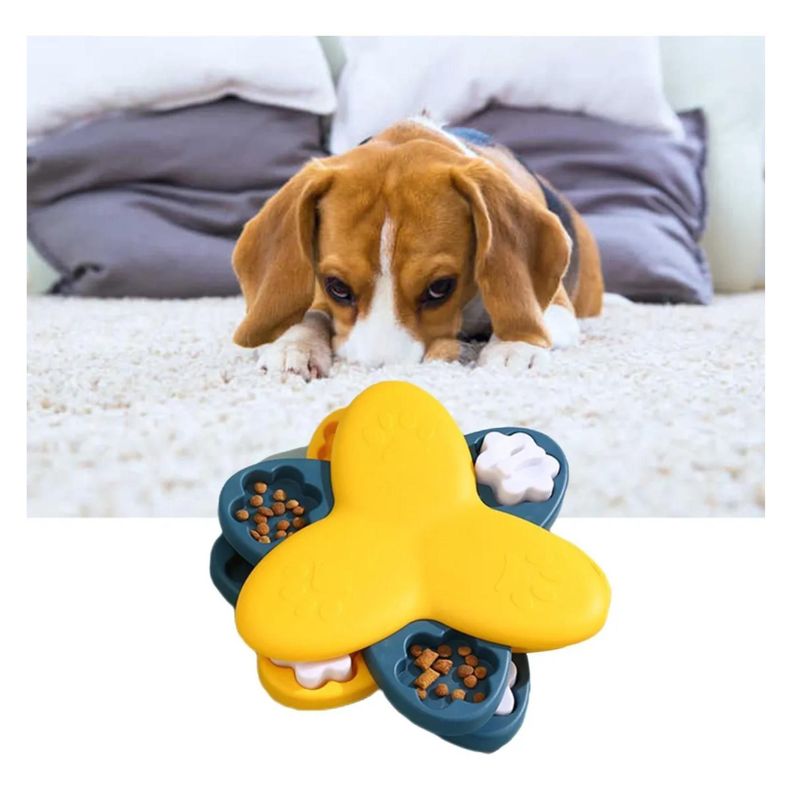 Plato Dispensador Alimentos Giratorio Interactivo Mascotas-1