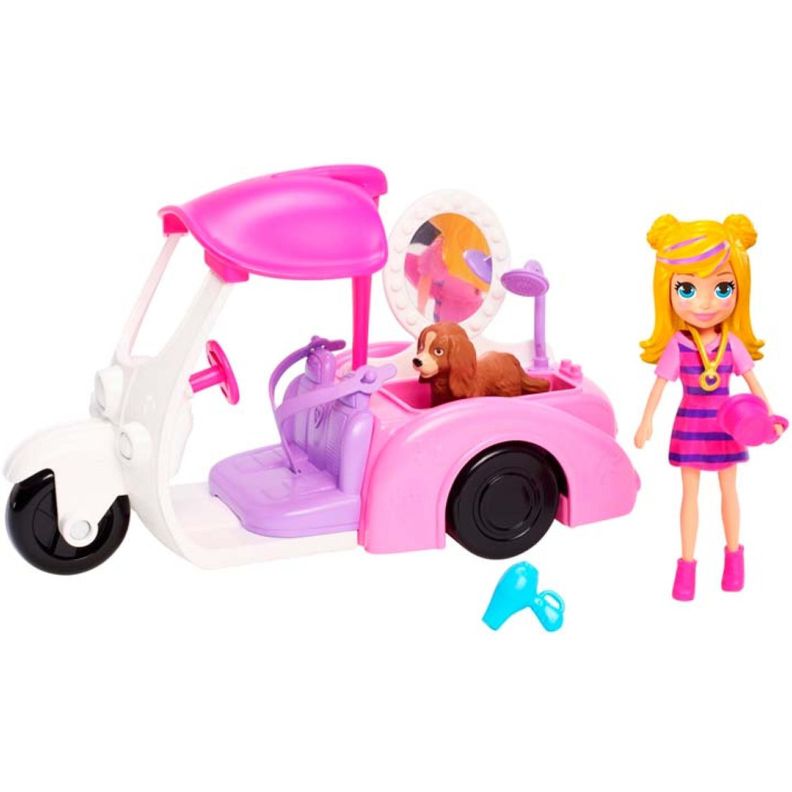 Juguete Auto Baño De Perritos Infantil Rosado Polly Pocket-1