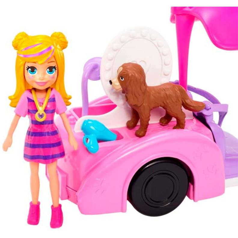 Juguete Auto Baño De Perritos Infantil Rosado Polly Pocket-3