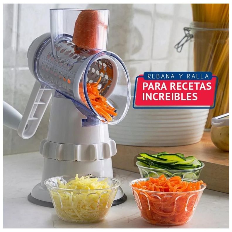 Rebanador Cortador Rallador De Verduras Molinillo 3 En 1-5