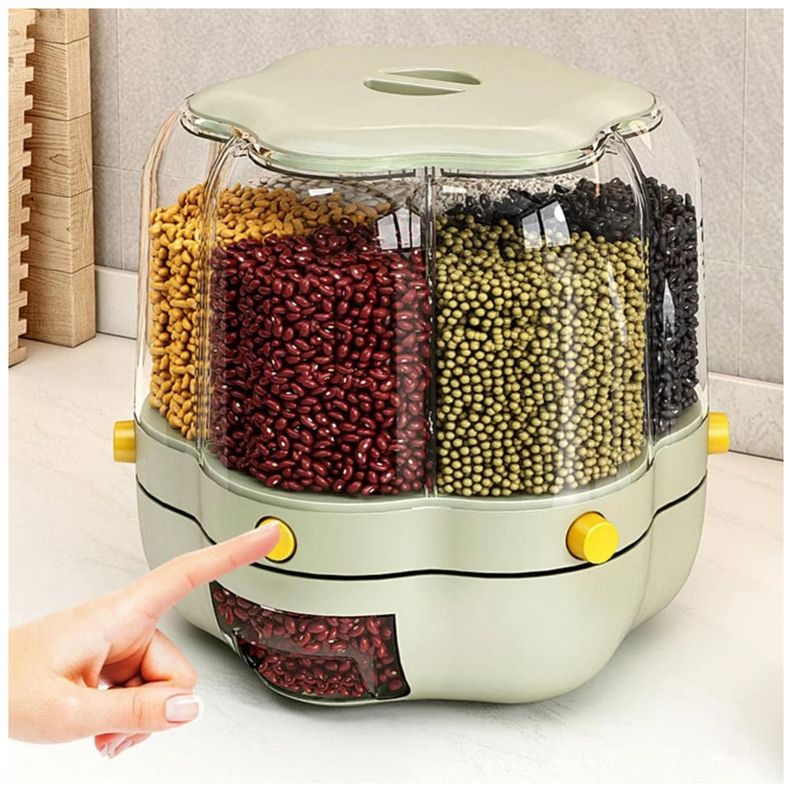 Dispensador De Granos Cereales Nueces Giratorio Cocina-2