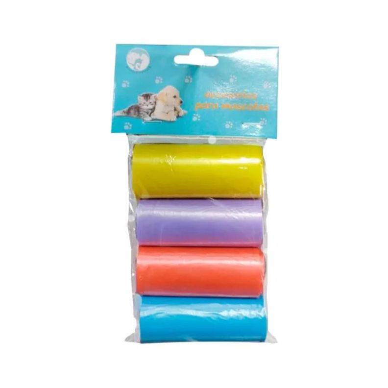 Kit 4 Bolsas Para Desechos De Mascotas Perros Y Gatos Colores -0
