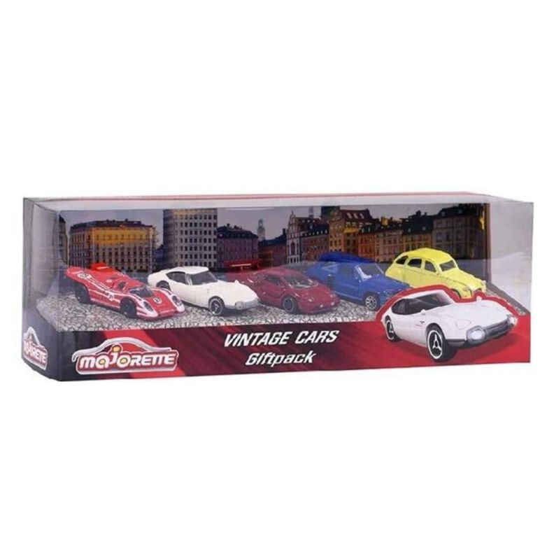 Juguete Pack 5 Autos 1:62 Metalicos Vintage Infantil-0