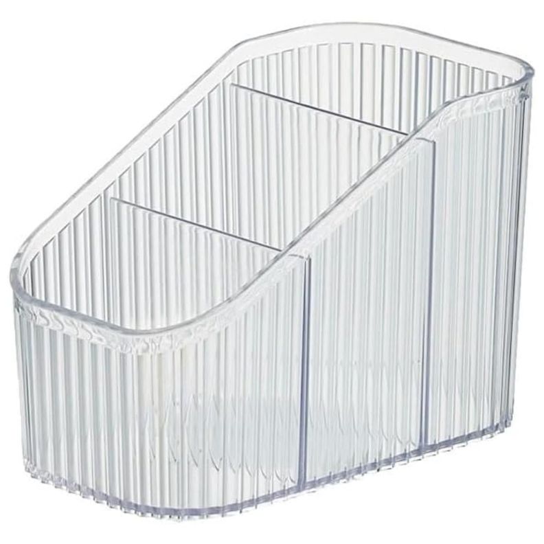 Organizador De Escritorio Oficina 3Comp Plastico Transparente-0