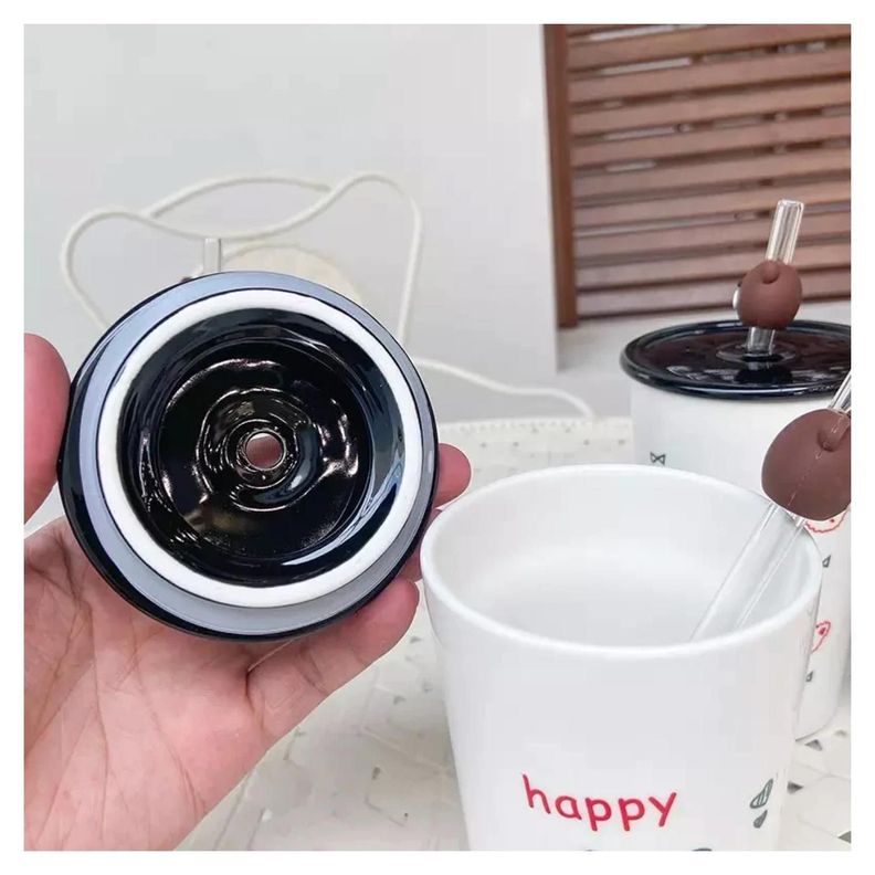 Tazon Taza 400ml Bombilla Ceramica Osito-1
