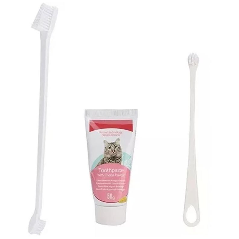 Kit De Limpieza Dental Higiene Para Gatos Cepillo Y Pasta-1