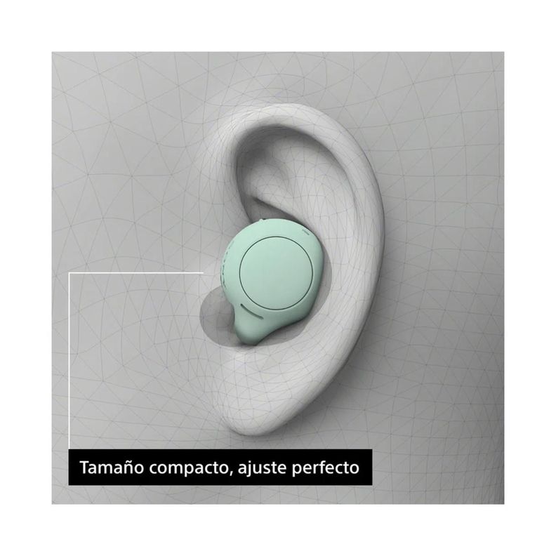Audifonos Bluetooth TWS IPX4 10H InEar Verde Menta WF-C500-6