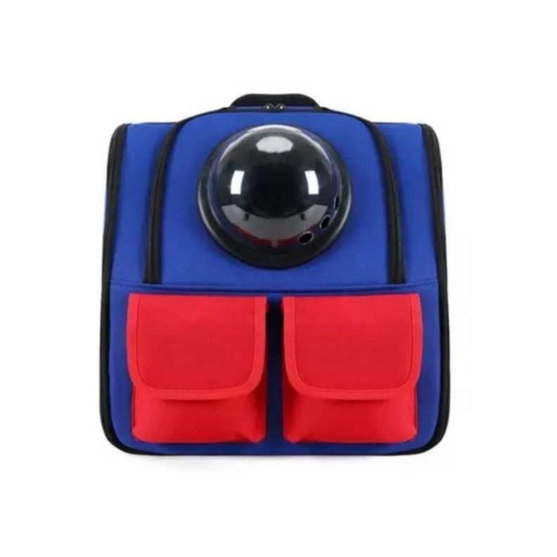 Mochila Transportadora Para Perros Y Gatos 40x39x26cm Azul-0
