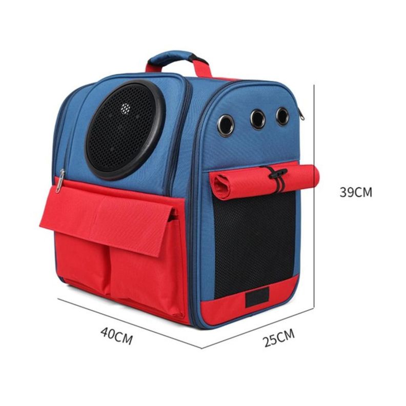Mochila Transportadora Para Perros Y Gatos 40x39x26cm Azul-2