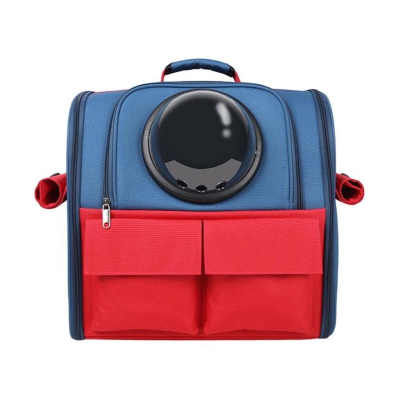 Mochila Transportadora Para Perros Y Gatos 40x39x26cm Azul-1