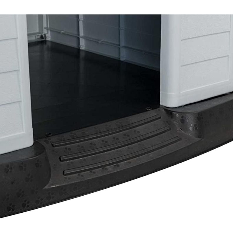 Casa Para Mascotas Perros Pequeña PVC 72x14x67Cm Gris-3