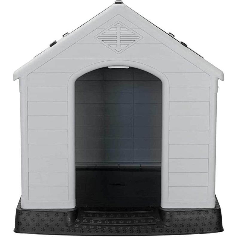 Casa Para Mascotas Perros Pequeña PVC 72x14x67Cm Gris-1