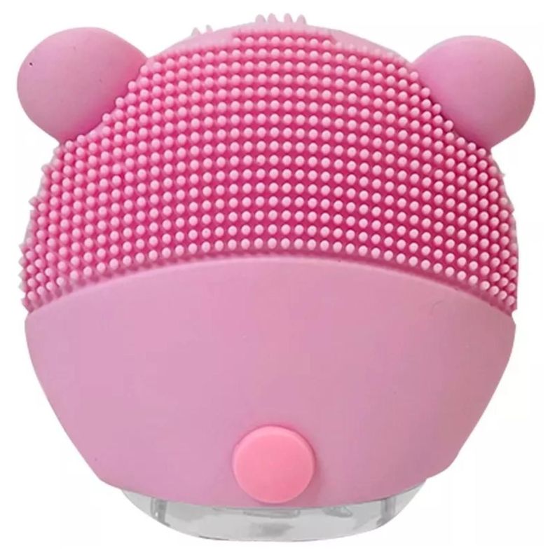 Cepillo Limpieza Facial Sonico De Silicona USB Osito Rosado-2