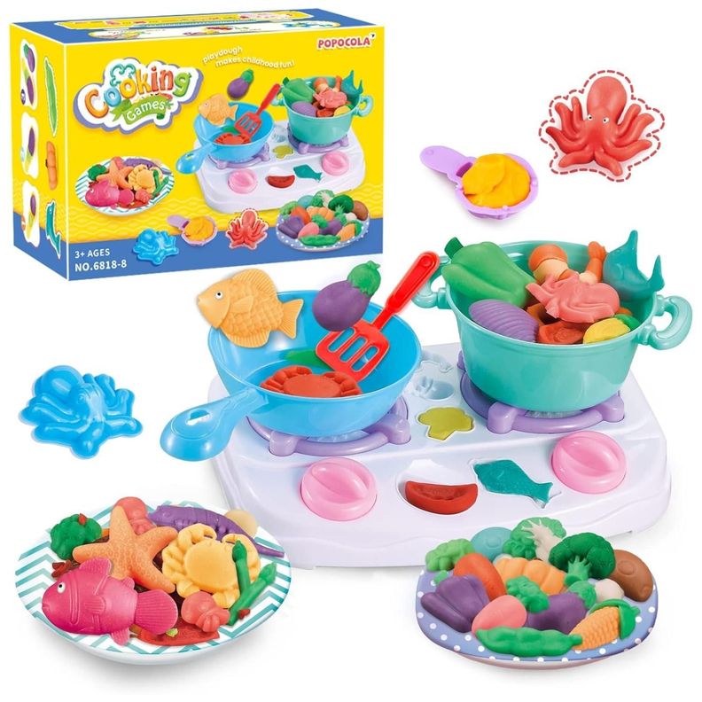 Juguete Set Plasticina Estufa Con Accesorios De Cocina Infnatil-3