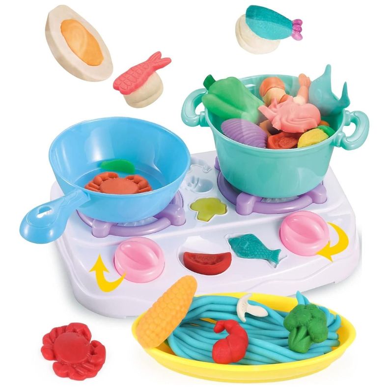 Juguete Set Plasticina Estufa Con Accesorios De Cocina Infnatil-4