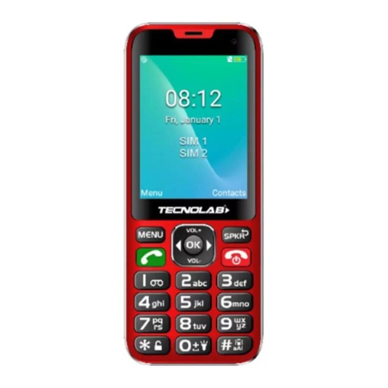 Telefono Senior Adulto Mayor 4G Rojo Doble SIM Card TL487-0