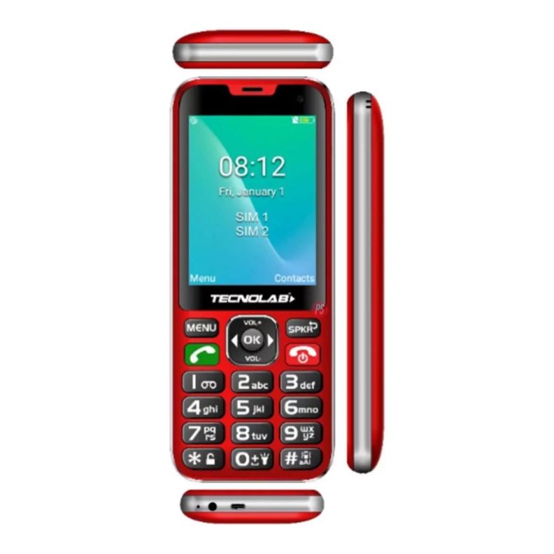 Telefono Senior Adulto Mayor 4G Rojo Doble SIM Card TL487-2