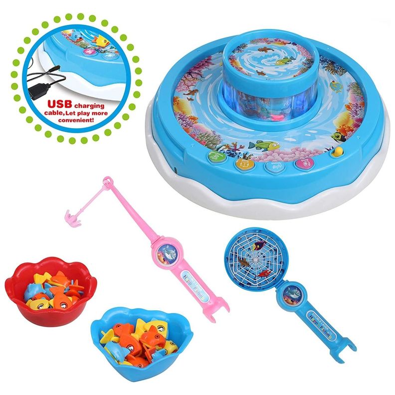 Juguete Mesa De Pesca Giratoria  Con Luces Y Sonido Infantil-3