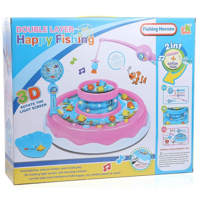 Juguete Mesa De Pesca Giratoria  Con Luces Y Sonido Infantil-0