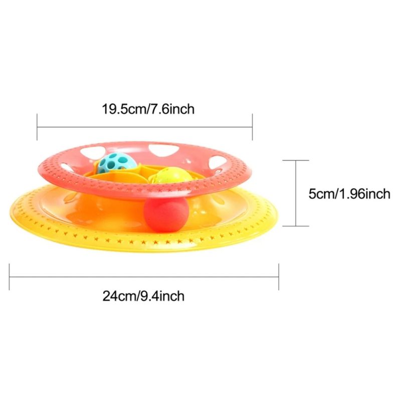 Plato Tazon De Comida Para Gatos Antiansiedad Con Pelotas-2