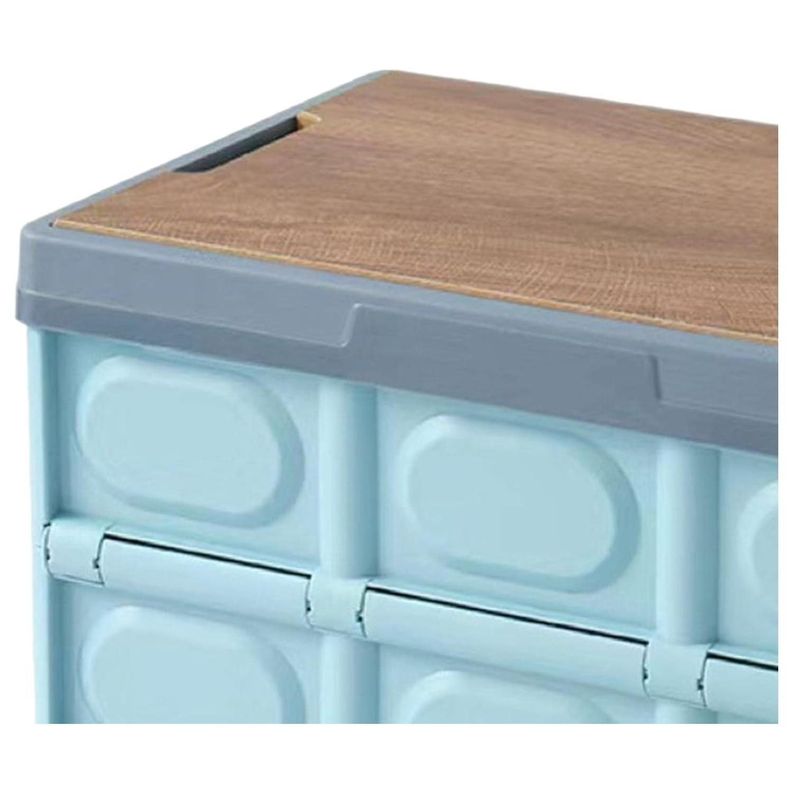 Caja Organizadora Plegable 29x35x52cm Plastico Celeste-1