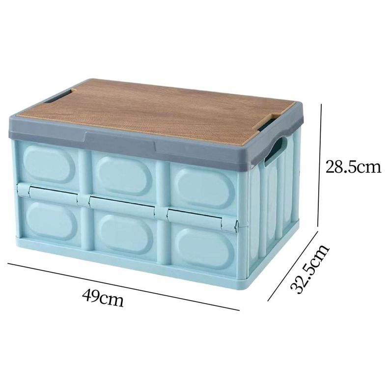 Caja Organizadora Plegable 29x35x52cm Plastico Celeste-2