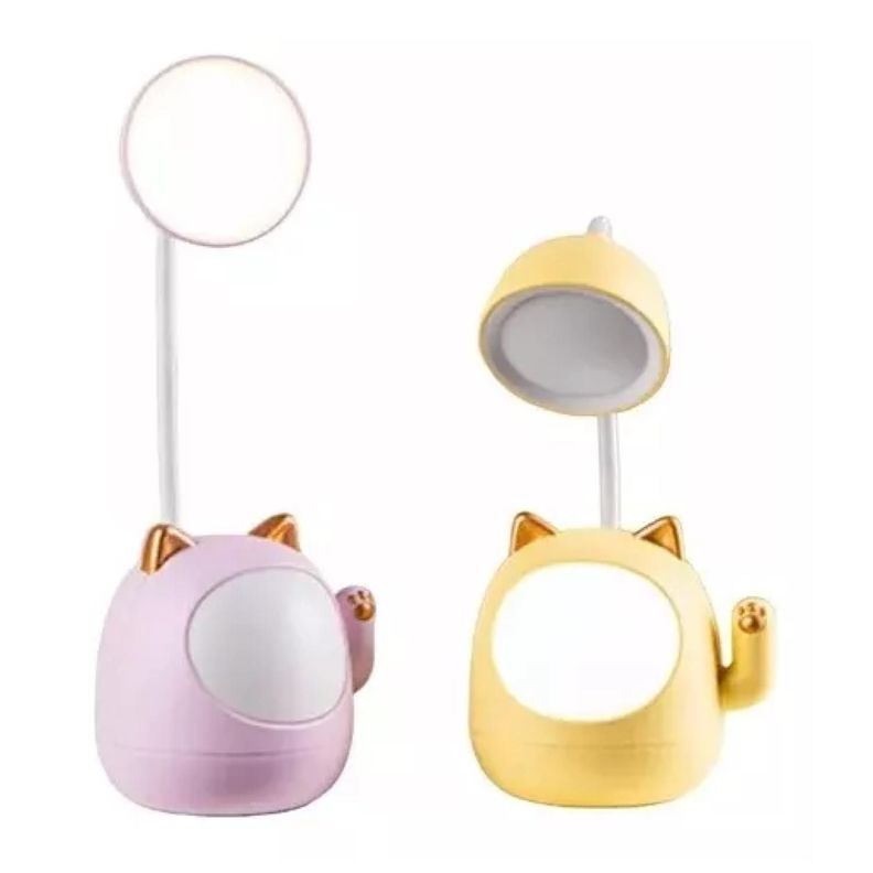 Lampara De Escritorio LED USB Forma De Gato Rosado-1