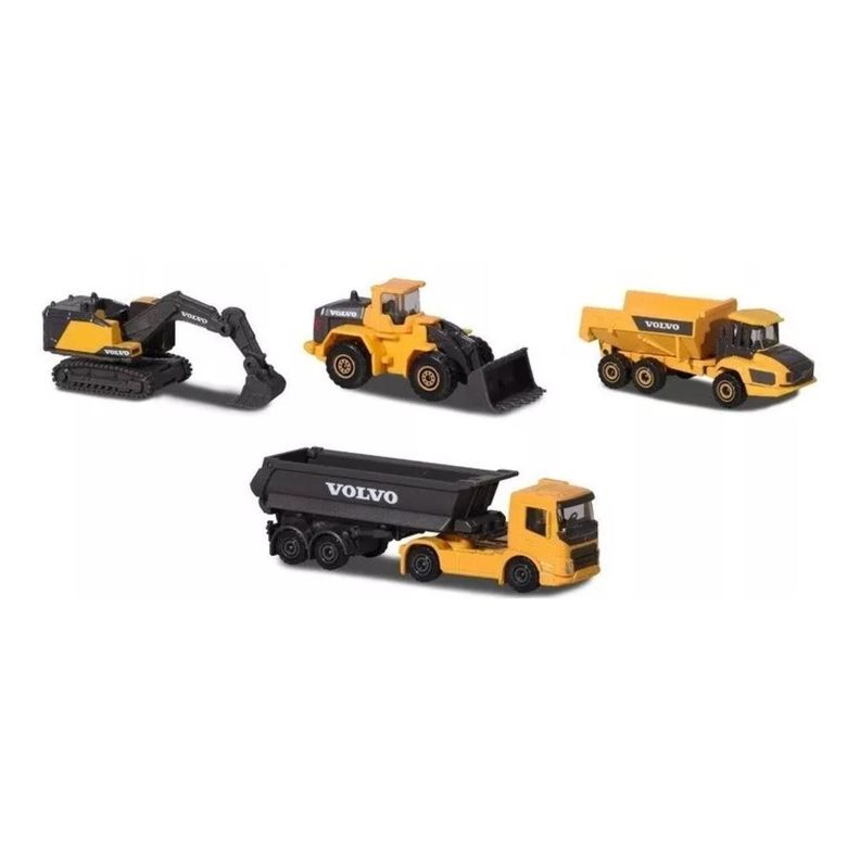 Juguete Set 4 Camiones Construccion 1:72 Metalicos Infantil-1
