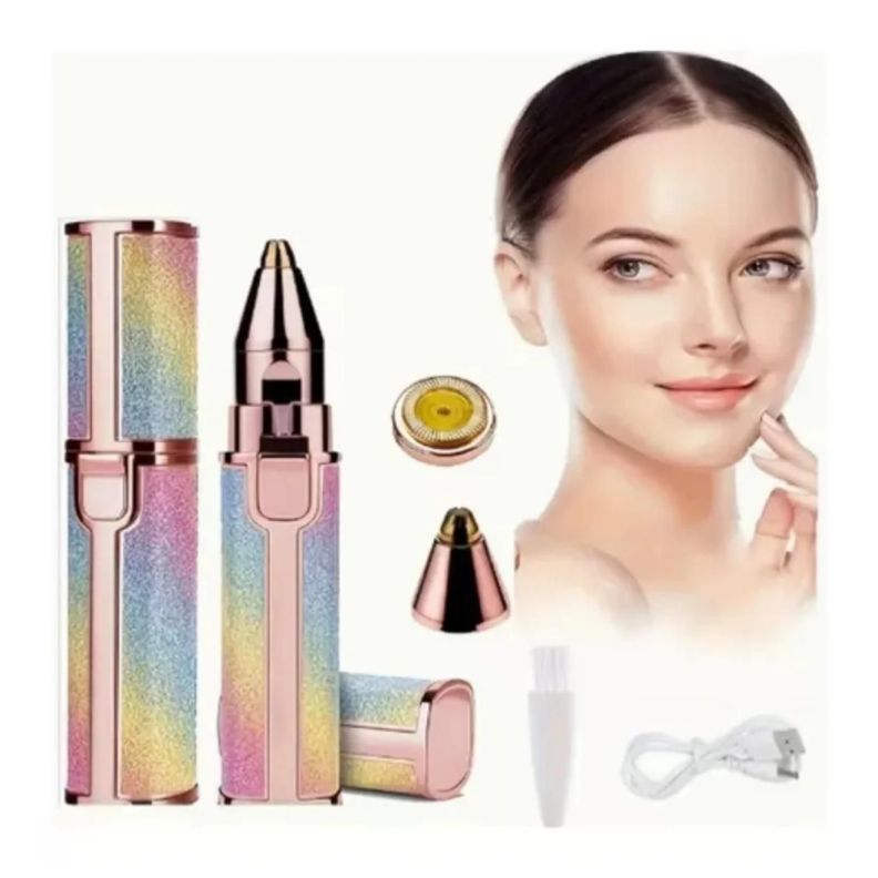 Depiladora Facial 2En1 Femenino Portatil Recargable Luz LED-1