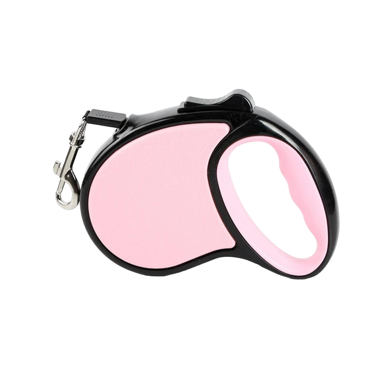 Cuerda Retractil 5M Flexible Paseo De Perro Cachorro Rosado-0