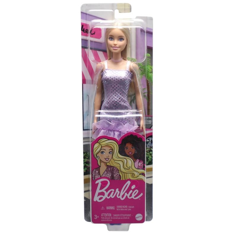 Juguete Figura Barbie Glitz Vestido Calipso Morado 30cm-2