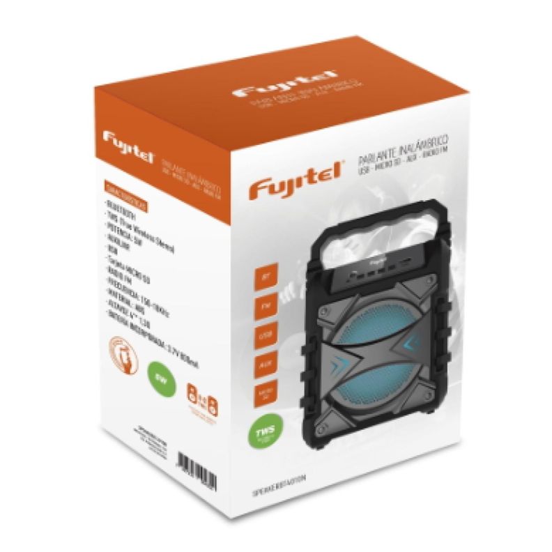 Parlante Portatil Bluetooth 5W RMS USB Negro Fujitel -1