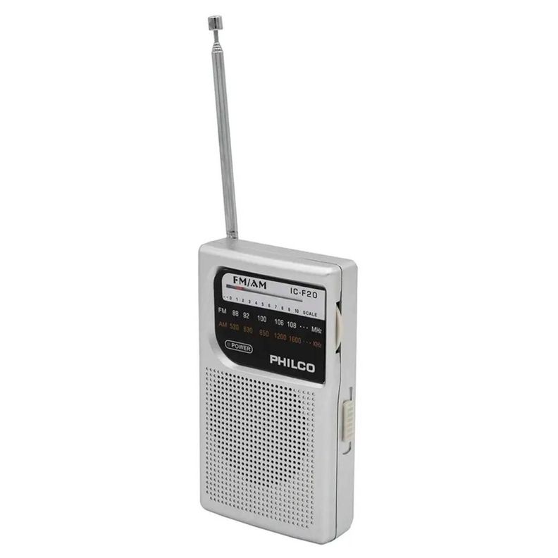 Radio De Bolsillo Retro AM FM Gris ICF-20-1