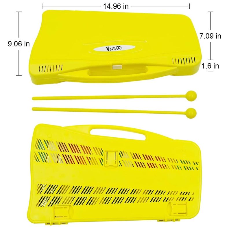 Metalofono Xilofono 25 Notas 2 Baquetas Amarillo Infantil-2