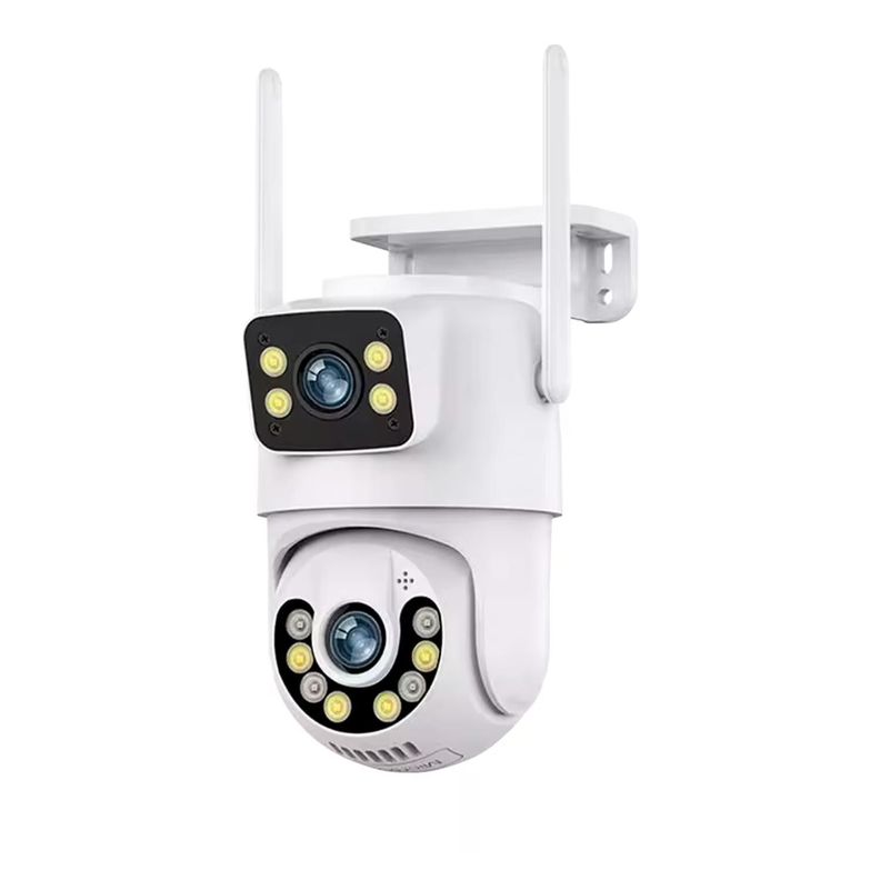 Camara De Seguridad WiFi Doble Lente HD VN IP66 Blanca-0