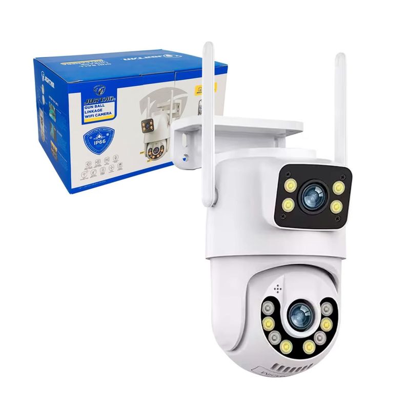 Camara De Seguridad WiFi Doble Lente HD VN IP66 Blanca-2