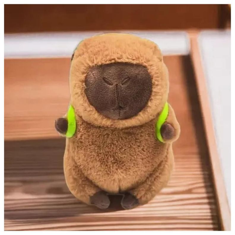 Juguete Peluche Capibara 23cm Con Mochila Tortuga Infantil-2