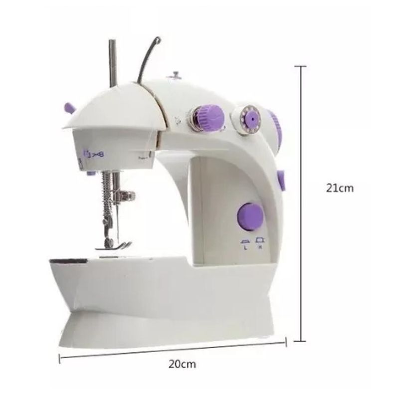 Maquina De Coser Portatil Compacta Blanco Morado-2