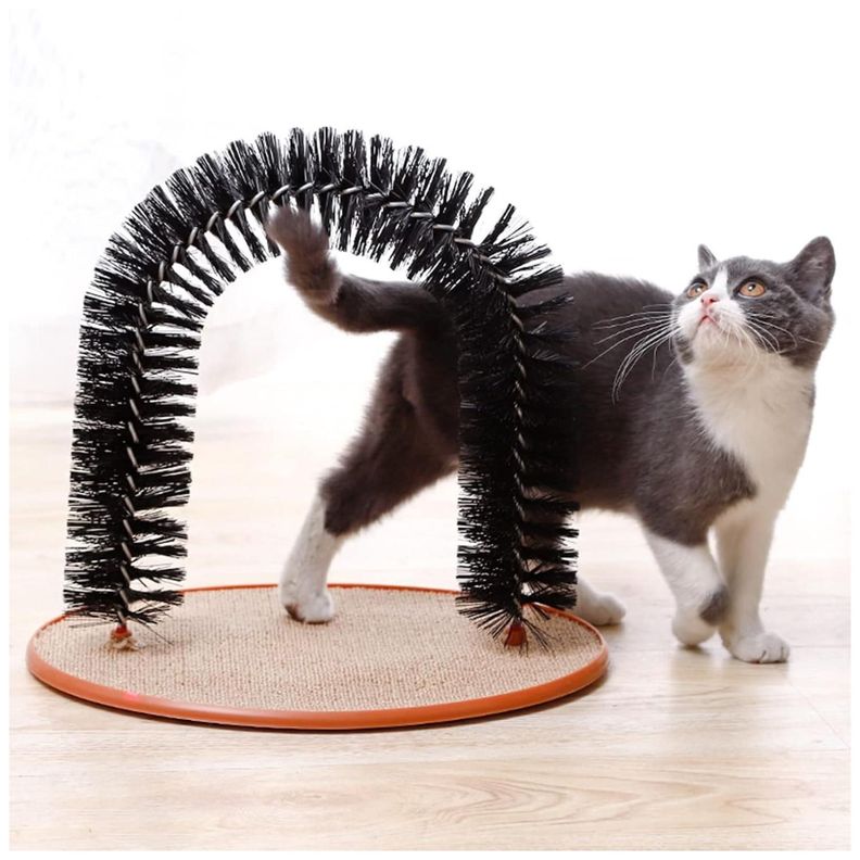 Arco Rascador Para Gatos Mascotas Auto Aseo Felino-2