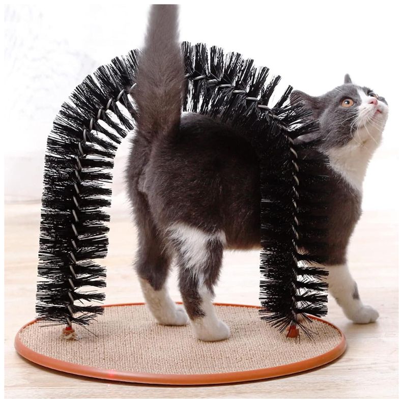 Arco Rascador Para Gatos Mascotas Auto Aseo Felino-3