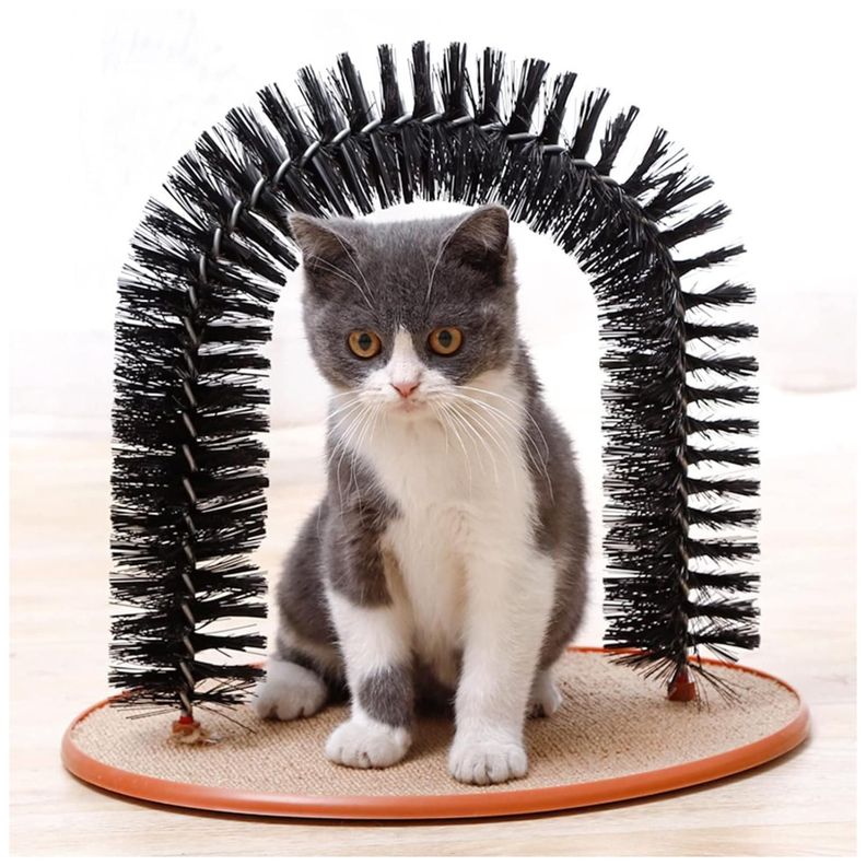 Arco Rascador Para Gatos Mascotas Auto Aseo Felino-4